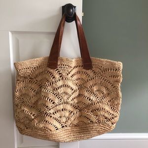 Mar Y Sol Tulum Raffia & Leather Tote